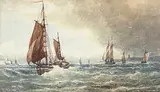 Lucius Richard O'Brien, Untitled - Sailing Ships at Bay, 1892, watercolour on paper