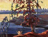 Michael Pisko, Sentinel, 1968, oil on paper board