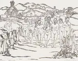 Clifford Foard Robinson, Parade #22/50, wood block on paper