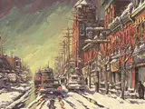 Arto Yuzbasiyan, Queen St. E. near Broadview Avenue Toronto, 1997, oil on panel