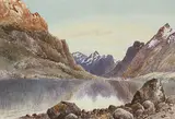 George Robert Bruenech, Mountain Landscape, watercolour on paper