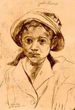 Jose Illaria by David Abraham Bueno de Mesquita, 1915, etching on paper, sold Nov 1997