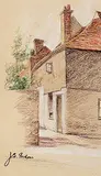 John Sloan Gordon, Untitled - Village Street, pastel on paper