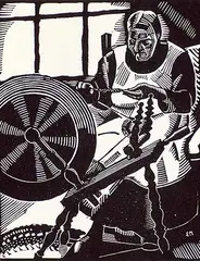 Edwin Holgate, The Spinning Wheel, 1927, wood block on paper