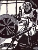 Edwin Holgate, The Spinning Wheel, 1927, wood block on paper