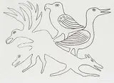 Kenojuak Ashevak, Birdspirits #30/50, 1962, etching on paper