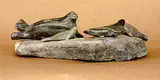 Peggy Ekagina, Four Seals at Waterhole, 1976, light green stone sculpture