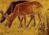 Mule Deer by Illingworth Kerr, monotype on paper, sold Nov 1997