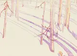 Alison Houston Lockerbie Newton, Shadows #6/100, colour wood block on paper