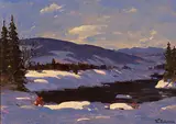 Theodoor Marie Schintz, Winter in the Foothills, oil on canvas
