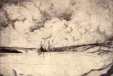 Harry Draper Wallace, The St. Lawrence at Morrisburg, 1925, etching on paper
