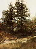 Alan Wylie, Forest Path, oil on hard board