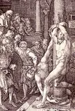 The Elders Stoned by the People by Heinrich Aldegrever, 1555, etching on paper, sold May 1997