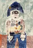 Maxwell Bennett Bates, Masked Reveller, 1977, watercolour on textured paper