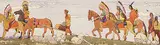 Maxwell Bennett Bates, Untitled - Study for the Calgary Airport - Indians, 1957, watercolour on paper