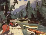 Louis Scott Brewster, Wharf, Banff, 1943, oil on canvas