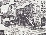 Paul Archibald Octave Caron, Rasco's Hotel, St. Paul Street, Montreal, wood block on paper