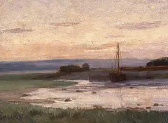 Alberta Cleland, Untitled - Late Afternoon, St. Lawrence River, 1913, oil on board
