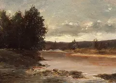 John Colin Forbes, On the Ottawa River, oil on panel