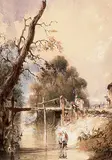 William Noble Hardwick, Untitled - The Bridge and Pool, 1833, watercolour on paper