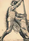 Edwin Holgate, Untitled - The Lumberjack, charcoal on paper