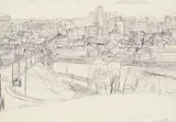 E. J. Hughes, Centre Street Bridge, Calgary, 1956, graphite on paper