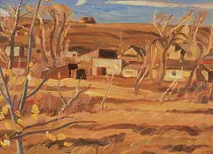 Pincher Creek, Alta. '45 by A. Y. Jackson, 1945, oil on panel, sold May 1997