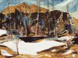 Alexander Samuel Millar, Last Snow Patch, oil on hard board
