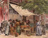 Gladys Eleanor Montgomery, Untitled - Kensington Market, Toronto, oil on canvas