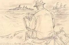 Will Ogilvie, A.Y. [Jackson] Sketching, 1962, graphite on paper