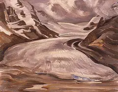 George Douglas Pepper, The Athabasca Glacier, 1943, oil on panel