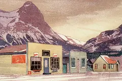 Canmore by Walter J. Phillips, 1947, colour wood block on paper, sold May 1997