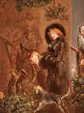 John Henry Sandham, Under the Mistletoe, 1910, oil on board