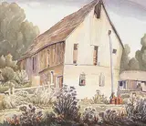 Shooks Barn #19 by Margaret Shelton, 1973, watercolour on paper, sold May 1997