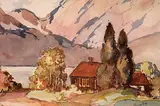 Mildred Valley Thornton, Untitled - B.C. Scene with House by the Water