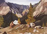 H. William Townsend, Getting Close to Lake McArthur, Yoho National Park, acrylic on canvas