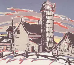 Ella May Walker, Sunrise on the Old Farmstead #3/30, silkscreen on paper