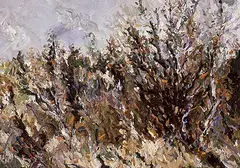 Hendrik Bres, Willows and Other Growth on the Lobstick, 1979, acrylic on masonite