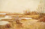 Hortense Crompton Mattice Gordon, Untitled - The Marsh, watercolour on paper
