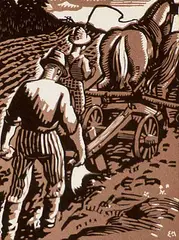 Edwin Holgate, The Plough, 1927, wood block on paper