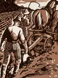 Edwin Holgate, The Plough, 1927, wood block on paper