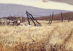 Untitled - Prairie Field by John George Jenkins, 1969, acrylic on masonite, sold May 1997
