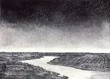 Ernest Friedrich Lindner, River Valley #10/20, etching on paper