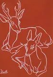 Illingworth Kerr, Mule Deer #A.P., lino block on paper
