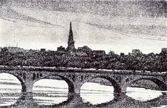 Ernest Friedrich Lindner, Saskatoon #10/20, 1960, etching on paper