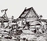 Clifford Foard Robinson, Farm #3/20, wood block on paper