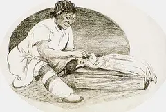 Susan Ross, Woman Sewing, 1968, graphite on paper