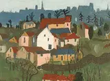 Maxwell Bennett Bates, Untitled - City View, oil on canvas