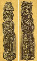 Alistair Macready Bell, Kwakiutl Figure #15/35, 1959, colour wood engraving on paper