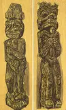Alistair Macready Bell, Kwakiutl Figure #15/35, 1959, colour wood engraving on paper